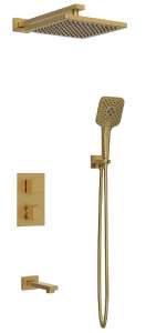 Встраиваемая душевая система термостат с изливом CHIEZZA Bonivera brushed gold 