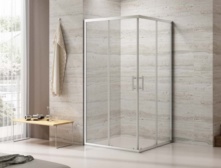 Фото Душевой уголок CHIEZZA Bonivera 900*900*1900 прозрачное стекло, профиль хром