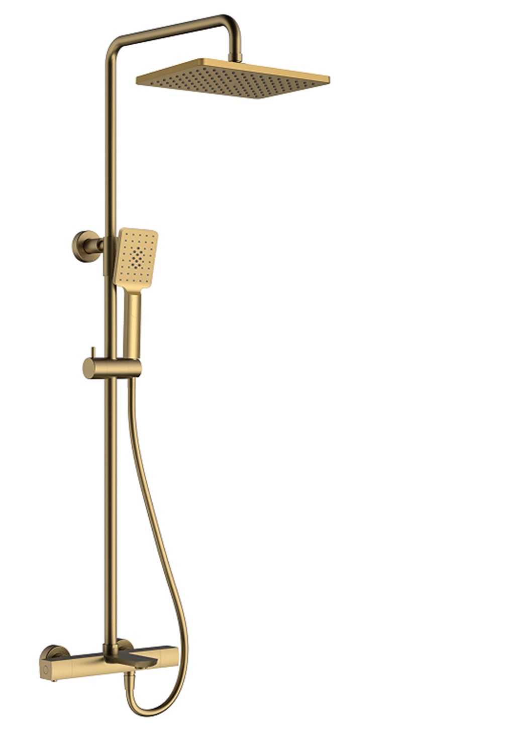 Фото Душевая система Chiezza Ribago с термостатом, матовое золото