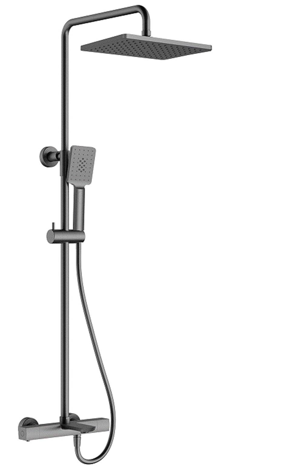 Фото Душевая система Chiezza Ribago с термостатом, оружейная сталь