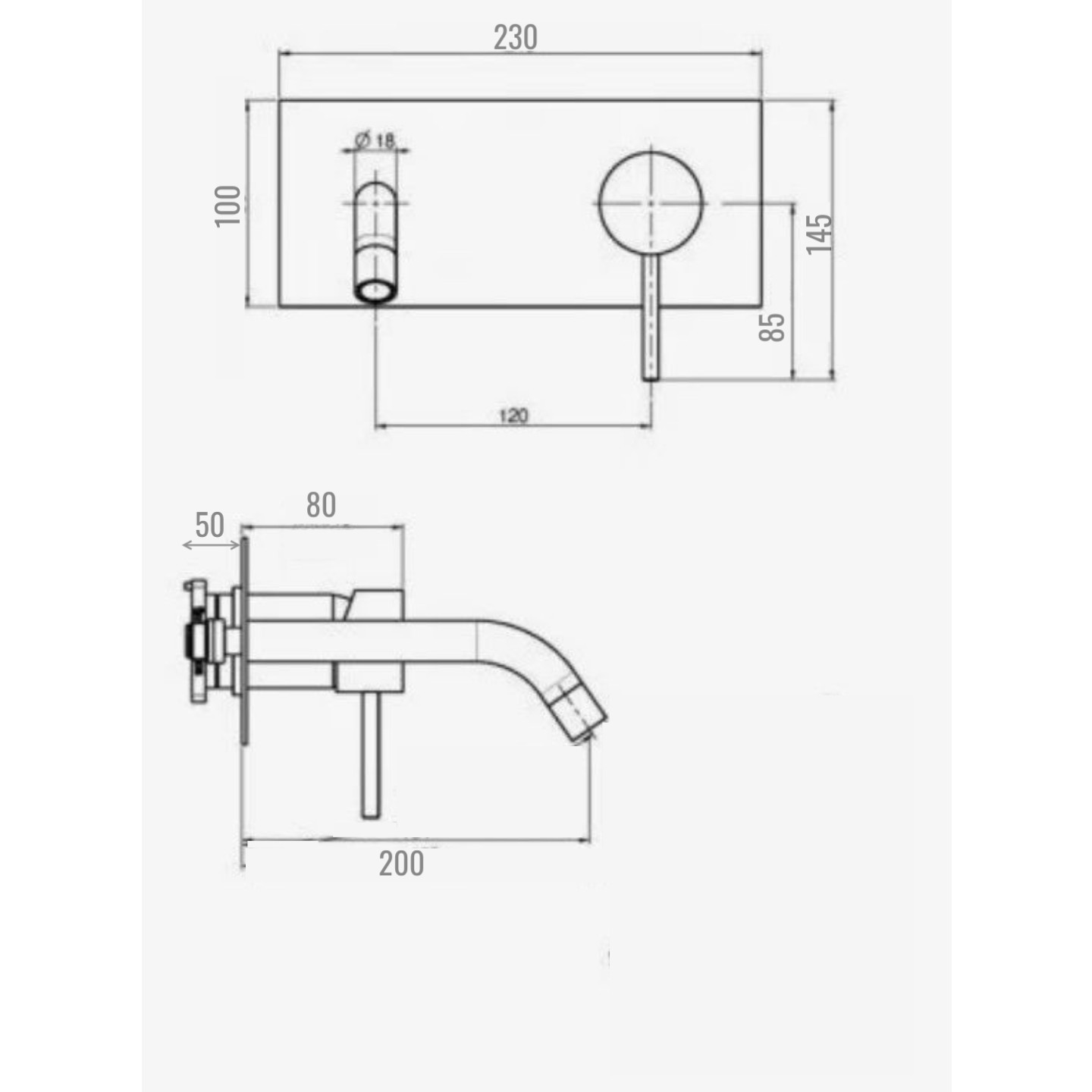 Дополнительное фото №1 Настенный смеситель для раковины CHIEZZA Eliavita, хром