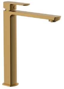 Однорычажный смеситель для раковины CHIEZZA Ribago, матовое золото, высокий
