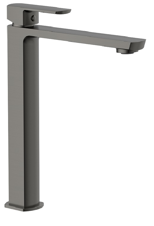 Фото Однорычажный смеситель для раковины CHIEZZA Ribago, серый цвет оружейного металла, высокий