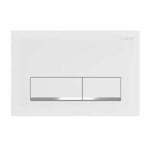 Клавиша смыва глянцевая белая/хромированная полоска, пластик CHIEZZA CH012AATA 165*245*14.5мм