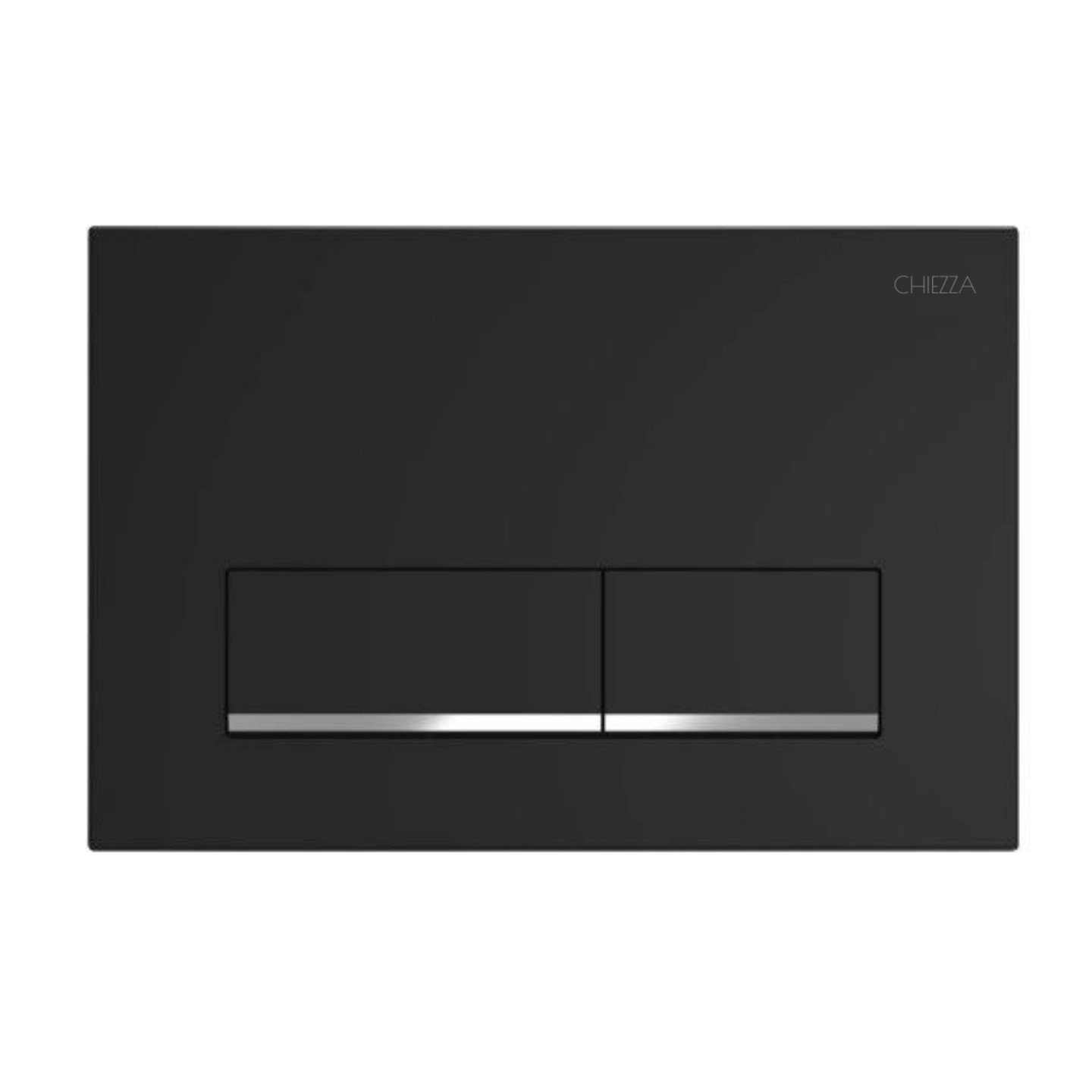 Фото Клавиша смыва черная матовая/хромированная полоска, пластик CHIEZZA CH012DATA 165*245*14.5мм