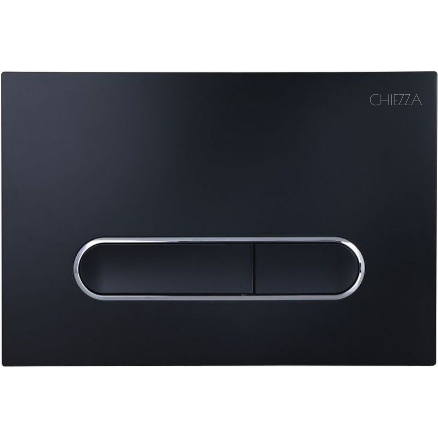 Фото Клавиша смыва черная матовая/хромированные кольца, пластик CHIEZZA CH011DATA 165*245*13.7мм