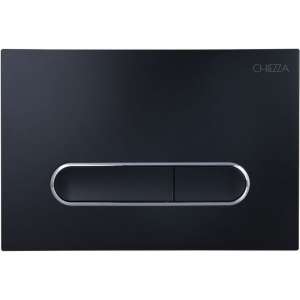 Клавиша смыва черная матовая/хромированные кольца, пластик CHIEZZA CH011DATA 165*245*13.7мм